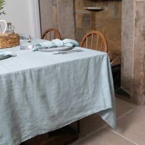 Ebern Designs Elegant White Pure Linen Tablecloth Blue 300cm D X 180cm L Ebern Designs Elegant White Pure Linen Tablecloth Blue 300cm D X 180cm L