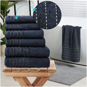 GC GAVENO CAVAILIA 6 Pack Hotel Quality Cotton Towel Set Soft, Thick, Absorbent Family Towels Pack with 2 Bath, 2 Hand, 2 Washcloths Black Bath Sheet;Hand Towel;Bath Towel GC GAVENO CAVAILIA 6 Pack Hotel Quality Cotton Towel Set Soft, Thick, Absorbent Family Towels Pack with 2 Bath, 2 Hand, 2 Washcloths Black Bath Sheet;Hand Towel;Bath Towel
