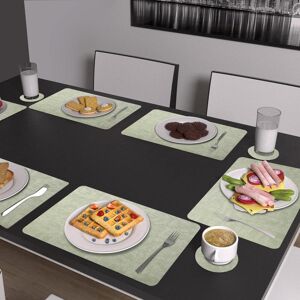 Ebern Designs Polyvinyl Chloride No Pattern Placemat And Coaster Set Light Green 30cm W X 43cm L X 0.25cm D Ebern Designs Polyvinyl Chloride No Pattern Placemat And Coaster Set Light Green 30cm W X 43cm L X 0.25cm D