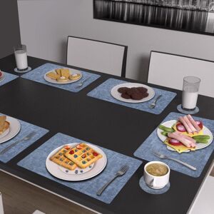 Ebern Designs Polyvinyl Chloride No Pattern Placemat And Coaster Set Blue 30cm W X 43cm L X 0.25cm D Ebern Designs Polyvinyl Chloride No Pattern Placemat And Coaster Set Blue 30cm W X 43cm L X 0.25cm D