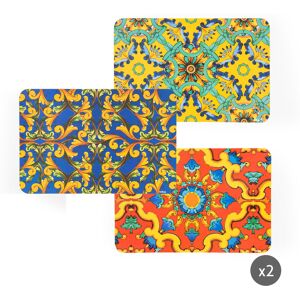 Excelsa Trinacria Set Of 6 Placemats Multicolor 29cm W X 43.5cm L X 0.3cm D Excelsa Trinacria Set Of 6 Placemats Multicolor 29cm W X 43.5cm L X 0.3cm D