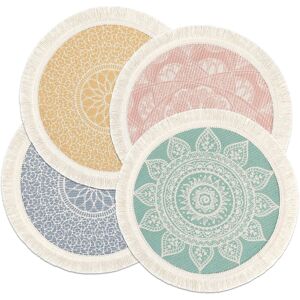 Langley Street Set of 4 13" Round Boho Cotton Placemats with Tassels, Heat-Proof & Washable for Dining. Multicolor 34cm W X 34cm L X 0.1cm D Langley Street Set of 4 13" Round Boho Cotton Placemats with Tassels, Heat-Proof & Washable for Dining. Multicolor 34cm W X 34cm L X 0.1cm D