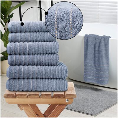 GC GAVENO CAVAILIA 6 Pack Hotel Quality Cotton Towel Set Soft, Thick, Absorbent Family Towels Pack with 2 Bath, 2 Hand, 2 Washcloths Charcoal Bath Towel;Hand Towel;Bath Sheet GC GAVENO CAVAILIA 6 Pack Hotel Quality Cotton Towel Set Soft, Thick, Absorbent Family Towels Pack with 2 Bath, 2 Hand, 2 Washcloths Charcoal Bath Towel;Hand Towel;Bath Sheet