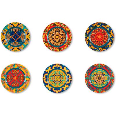 Excelsa Set of 6 Sicilian Trinacria Plastic Placemats - Table Mat Set Excelsa Set of 6 Sicilian Trinacria Plastic Placemats - Table Mat Set