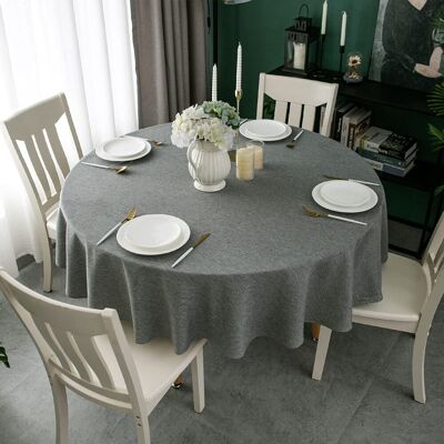 Ebern Designs 180cm Round Faux Linen Tablecloth, Water-Resistant, Spill-Proof, Wipeable Polyester for Dining & Buffet Grey 70.9cm D X 180cm L Ebern Designs 180cm Round Faux Linen Tablecloth, Water-Resistant, Spill-Proof, Wipeable Polyester for Dining & Buffet Grey 70.9cm D X 180cm L