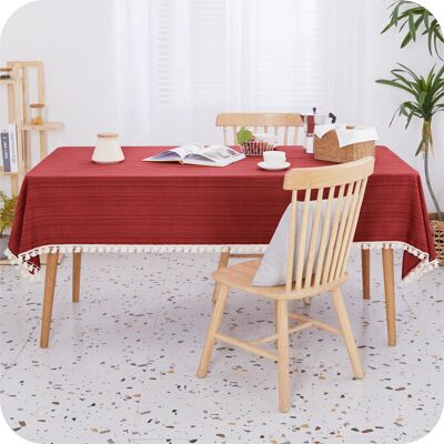Lark Manor Rectangle Faux Linen Wipable Home Decorative Water Resistant Tablecloths Red 140cm W x 240cm L Lark Manor Rectangle Faux Linen Wipable Home Decorative Water Resistant Tablecloths Red 140cm W x 240cm L