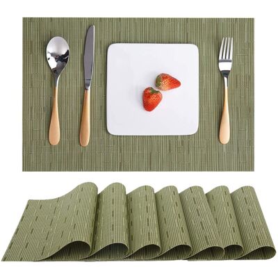 Ebern Designs Polyvinyl Chloride Placemat Green 45cm W X 30cm L X 0.1cm D Ebern Designs Polyvinyl Chloride Placemat Green 45cm W X 30cm L X 0.1cm D