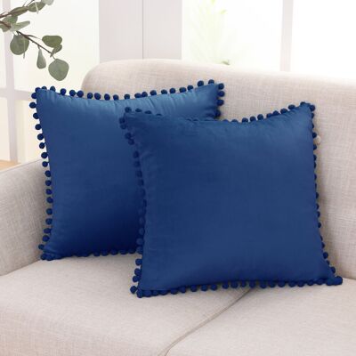 Mercer41 Knowles Crushed Velvet Cushion Cover Navy 61cm H x 61cm W x 1cm D Mercer41 Knowles Crushed Velvet Cushion Cover Navy 61cm H x 61cm W x 1cm D