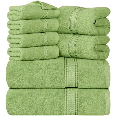 Ebern Designs Everarda Mulit-Size Set Green Bath Towel;Washcloth;Hand Towel Ebern Designs Everarda Mulit-Size Set Green Bath Towel;Washcloth;Hand Towel