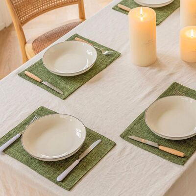 Ebern Designs Polyester Placemat Green 48cm W X 33cm L X 0.1cm D Ebern Designs Polyester Placemat Green 48cm W X 33cm L X 0.1cm D