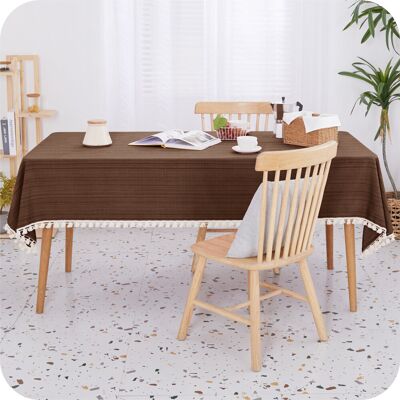 Lark Manor Rectangle Faux Linen Wipable Home Decorative Water Resistant Tablecloths Brown 140cm W x 200cm L Lark Manor Rectangle Faux Linen Wipable Home Decorative Water Resistant Tablecloths Brown 140cm W x 200cm L