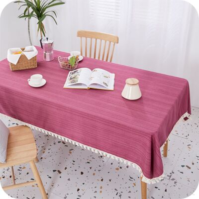 Lark Manor Rectangle Faux Linen Wipable Home Decorative Water Resistant Tablecloths Rose Red 130cm W x 280cm L Lark Manor Rectangle Faux Linen Wipable Home Decorative Water Resistant Tablecloths Rose Red 130cm W x 280cm L