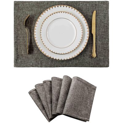 Ebern Designs Polyester Placemat Dark Grey 48cm W X 33cm L X 0.1cm D Ebern Designs Polyester Placemat Dark Grey 48cm W X 33cm L X 0.1cm D