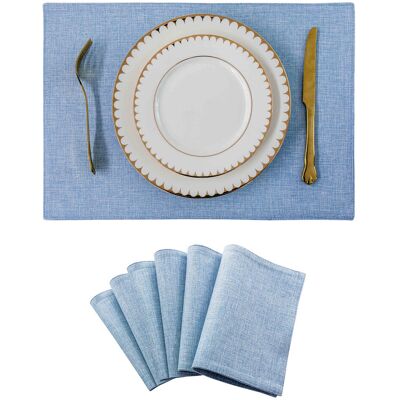 Ebern Designs Polyester Placemat Light Blue 48cm W X 33cm L X 0.1cm D Ebern Designs Polyester Placemat Light Blue 48cm W X 33cm L X 0.1cm D