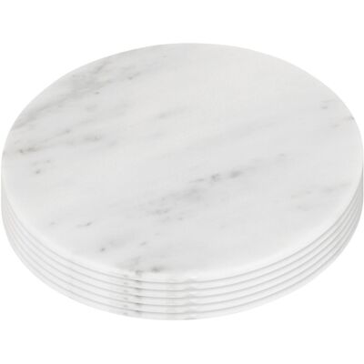 Argon Tableware White Marble Round Placemats - 30cm - Set of Six Argon Tableware White Marble Round Placemats - 30cm - Set of Six
