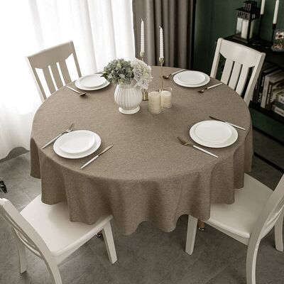 Ebern Designs 180cm Round Faux Linen Tablecloth, Water-Resistant, Spill-Proof, Wipeable Polyester for Dining & Buffet Dark Linen 70.9cm D X 180cm L Ebern Designs 180cm Round Faux Linen Tablecloth, Water-Resistant, Spill-Proof, Wipeable Polyester for Dining & Buffet Dark Linen 70.9cm D X 180cm L