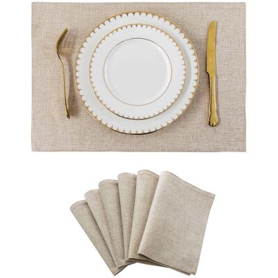 Ebern Designs Polyester Placemat Light Linen 48cm W X 33cm L X 0.1cm D Ebern Designs Polyester Placemat Light Linen 48cm W X 33cm L X 0.1cm D