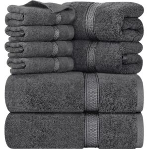 Ebern Designs Everarda 8 Piece Bath Towels Multi-Size Set gray/black 69.0 W cm