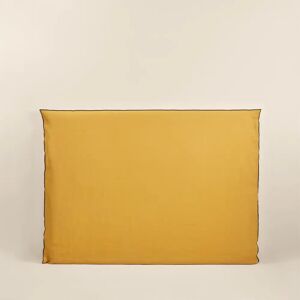 Madura Carlina Linen 100% Zip Headboard Cover blue/yellow/brown 134.0 H x 210.0 W cm