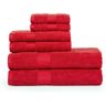 Ample Decor Towel Set of 6 100% Cotton 600 GSM red 30.0 W cm