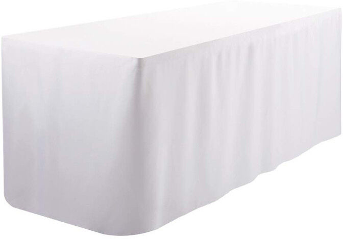 Symple Stuff Fitted 100% Polyester Tablecloth Premium Qualitytable Cover 4 Feet Diameter White 76.2cm W x 243.84cm L