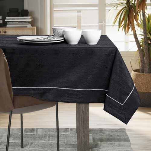 17 Stories Amelia-Brooke Tablecloth 17 Stories Colour: Black, Size: 120cm W x 160cm L  - Size: Large 17 Stories Amelia-Brooke Tablecloth 17 Stories Colour: Black, Size: 120cm W x 160cm L  - Size: Large