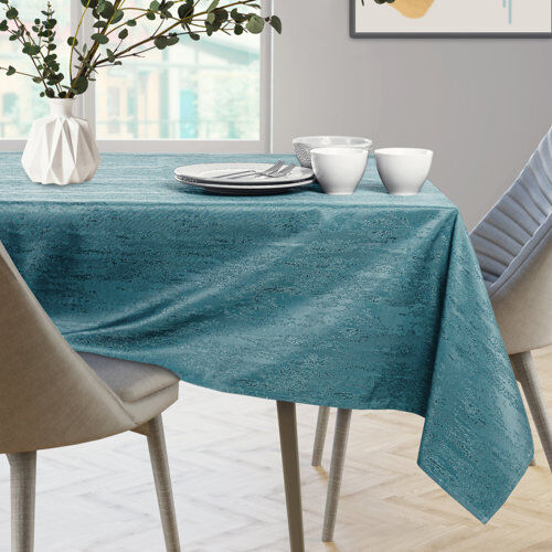Brayden Studio Avienda Lotus Effect Tablecloth Brayden Studio Colour: Petrol, Size: 150cm W x 220cm L  - Size: Large Brayden Studio Avienda Lotus Effect Tablecloth Brayden Studio Colour: Petrol, Size: 150cm W x 220cm L  - Size: Large