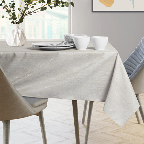 Brayden Studio Arikara Lotus Effect Tablecloth Brayden Studio Colour: Ecru, Size: 155cm W x 155cm L  - Size: Large Brayden Studio Arikara Lotus Effect Tablecloth Brayden Studio Colour: Ecru, Size: 155cm W x 155cm L  - Size: Large