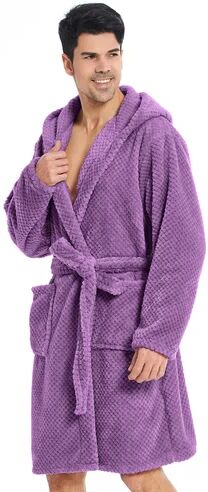 17 Stories Ahmadou Bathrobe 17 Stories Colour: Purple, Dressing Gown Size: XXL  - Size: Extra Small