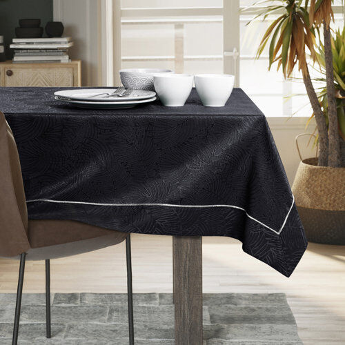 Ebern Designs Laplace Tablecloth Ebern Designs Colour: Black, Size: 140 cm W x 180 cm L  - Size: Large Ebern Designs Laplace Tablecloth Ebern Designs Colour: Black, Size: 140 cm W x 180 cm L  - Size: Large