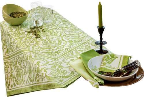 Beauville St Tropez Tablecloth Beauville Size: 310 cm L x 170 cm W, Colour: Green  - Size: 55cm W X 55cm D Beauville St Tropez Tablecloth Beauville Size: 310 cm L x 170 cm W, Colour: Green  - Size: 55cm W X 55cm D