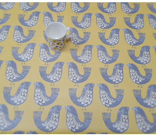 Ebern Designs Amici Scandi Birds Mustard Tablecloth Ebern Designs Size: 132cm W x 250cm L  - Size: Rectangle 120 x 170cm Ebern Designs Amici Scandi Birds Mustard Tablecloth Ebern Designs Size: 132cm W x 250cm L  - Size: Rectangle 120 x 170cm