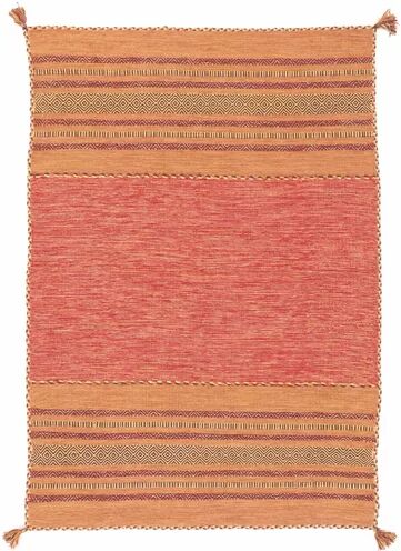 Carpetfine Handmade Kilim Wool Orange Rug Carpetfine Rug Size: Rectangle 160 x 230cm  - Size: Rectangle 80 x 150cm