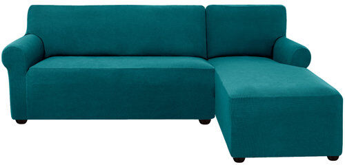 17 Stories Textured Grid Soft Stretchy Right Chaise L-Shaped Box Cushion Sofa Slipcover 17 Stories Upholstery Colour: Teal 17 Stories Textured Grid Soft Stretchy Right Chaise L-Shaped Box Cushion Sofa Slipcover 17 Stories Upholstery Colour: Teal