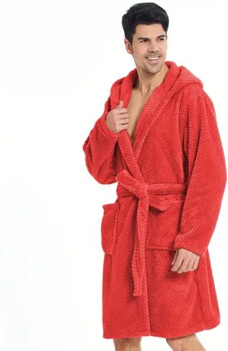 17 Stories Ahmadou Bathrobe 17 Stories Colour: Red, Dressing Gown Size: XL  - Size: Extra Small