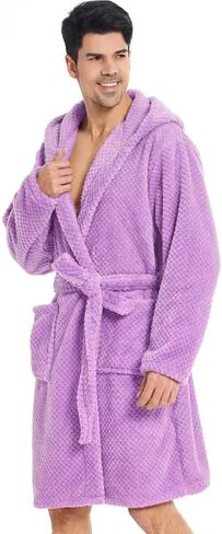 17 Stories Ahmadou Bathrobe 17 Stories Colour: Light Purple, Dressing Gown Size: XS  - Size: Extra Small