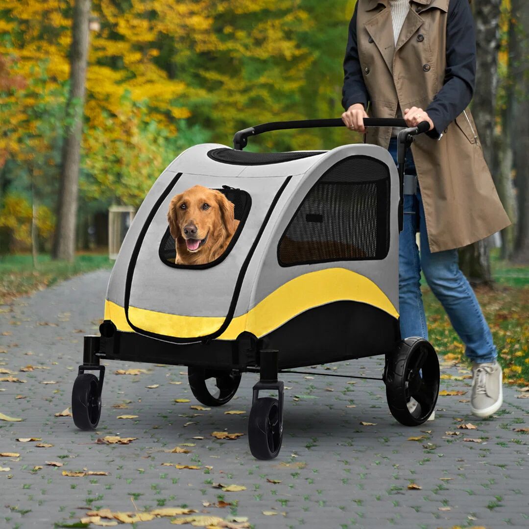 Archie & Oscar Grovetown Pet Jogger Stroller black/gray/yellow 111.0 H x 76.0 W x 100.0 D cm