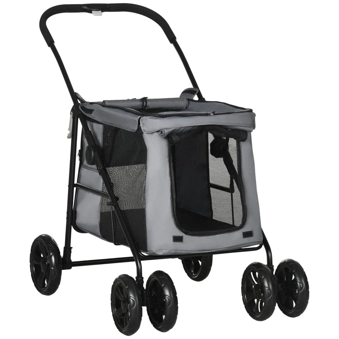PawHut Pet Standard Stroller gray 105.0 H x 62.0 W x 102.0 D cm