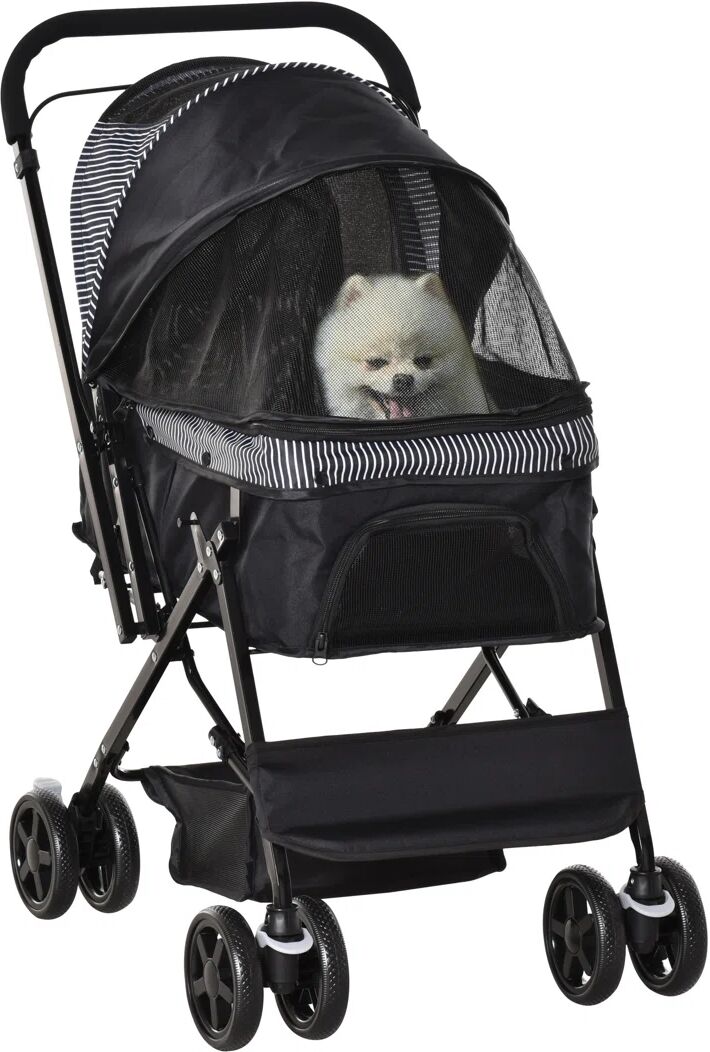 PawHut Pet Stroller black 95.0 H x 76.5 W x 52.0 D cm