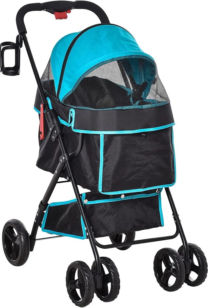 PawHut Austin Pet Stroller black/brown/gray 92.0 H x 47.0 W x 72.0 D cm