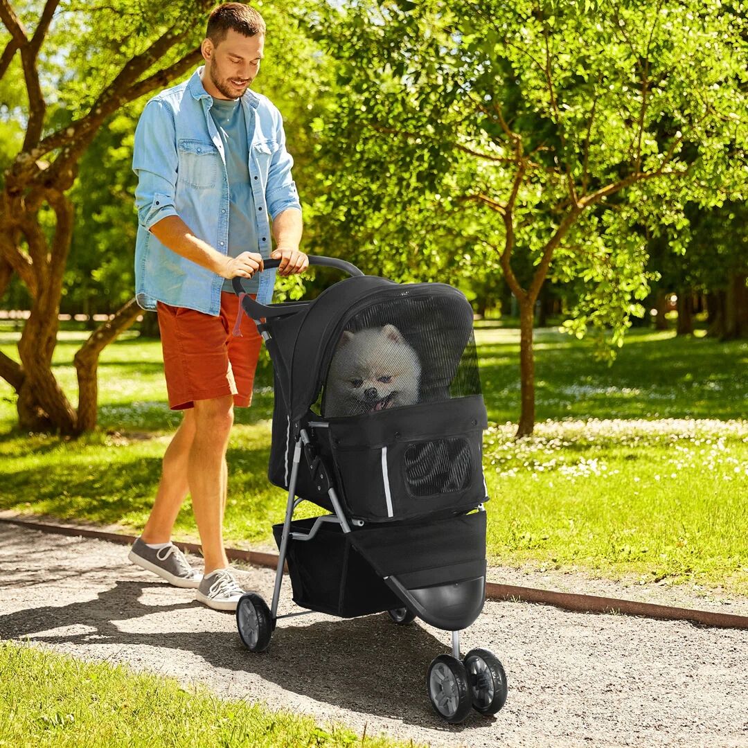 PawHut Pet Stroller black 97.0 H x 75.0 W x 45.0 D cm