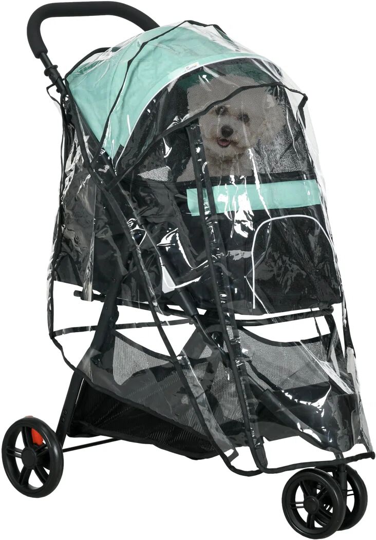 PawHut Foldable Pet Stroller blue 100.0 H x 80.5 W x 51.5 D cm