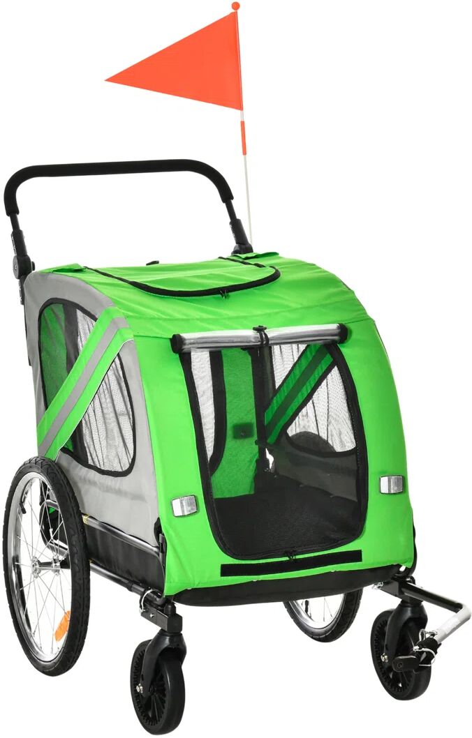 PawHut Stroller Pet Carrier green/gray 108.0 H x 72.5 W x 140.0 D cm