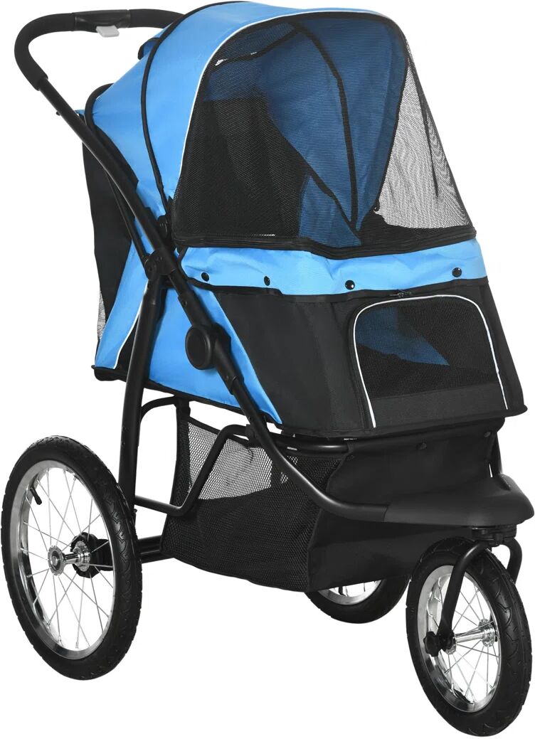 PawHut Pet Jogger Stroller blue 107.0 H x 111.0 W x 58.0 D cm