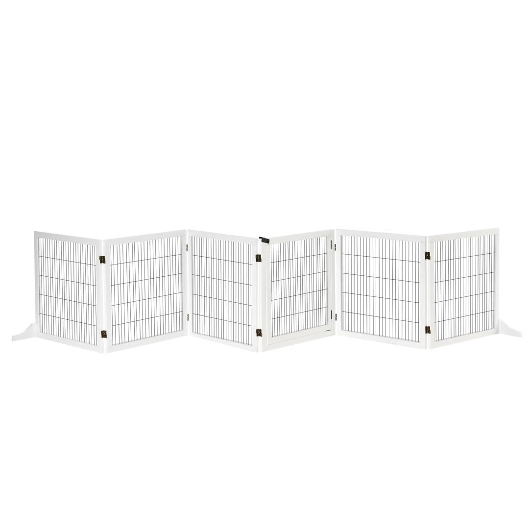 PawHut Freestanding Pet Gate white 33.0 H x 60.0 W x 365.0 D cm