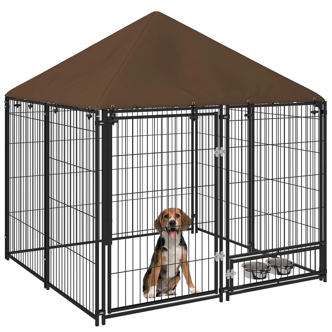 PawHut Pet Pen brown 151.0 H x 141.0 W x 141.0 D cm