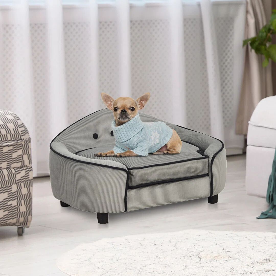 PawHut Pet Bed gray 35.5 H x 66.5 W x 45.0 D cm