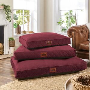 Slumberdown Paws for Slumber Machine Washable Cushioned Velvet Pet Bed red 20cm H x 100cm W x 70mc D