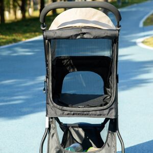 PawHut Foldable Pet Stroller Beige/Black 254cm H X 130.81cm W X 204.47cm D