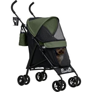 PawHut Foldable Pet Jogger Stroller Dark Green 261.62cm H X 193.04cm W X 111.76cm D